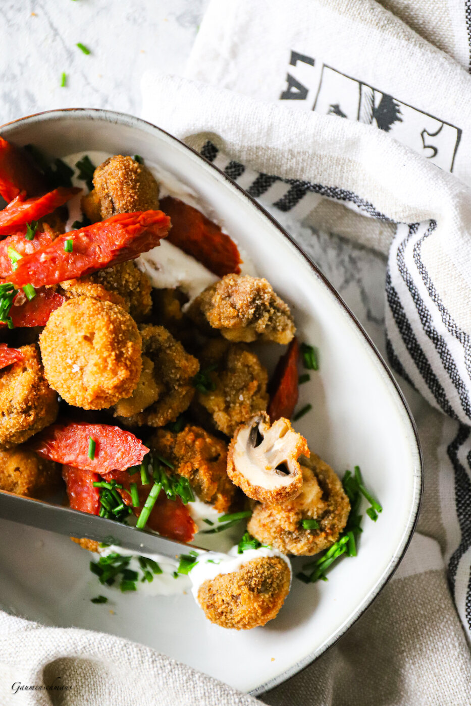 Panierte Champignons – Gaumenschmaus